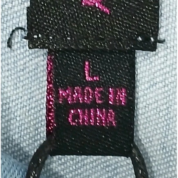 Tiered Ruffle Sleeve Cropped Denim Icy Blue Boho Jean Jacket Wms Large - Picture 9 of 15